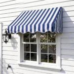 4' Window Door Awning Sun Shade Canopy Outdoor Patio Cover, Blue & White Stripes - Image 12