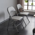 Same Code 31709558 6pcs Elegant Foldable Iron & PVC Chairs for Convention & Exhibition Gray - Image 59