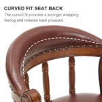 Seat height 26.5'' Cow top Leather Wooden Bar Stools, 360 Degree Swivel Bar Height Chair with Backs for Home Kitchen Counter(brown 1pc) - Image 4