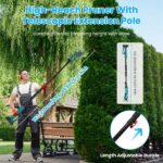 3 In 1 Multifunctional Mini Hedge Trimmer & Grass Shear Electric Cordless Handheld Hedge Trimmer with 90° Rotatable Head Telescopic Extension Pole Gloves Goggles 2Pcs 21V Batteries - Image 5