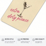 CIFbuy 1pc Classic Iron Tin Sign Extra Dirty Please Martini Glass Wall Art, Martini Glass Wall Art, Rectangular Metal Poster 8x12 Inch Unfra Sign ExikTok, Sign ExikTok, Self-nickup Logiopfra - Image 4