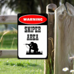 CIFbuy Vintage Warning Sniper Area Metal Tin Sign 8x" Inch Waterproof Rustproof, Indoor Decor Unframed Flat Plaque Wall Art Sign 8xikTok, Sign 8xikTok, t Self-pickup Logiopics - Image 2