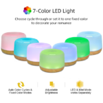 500ml Ultrasonic Essential Oil Diffuser & Humidifier with Remote, Auto-Off Timer, 7 Color Changing Night Light for Home, Office, Yoga - Image 4