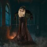 5.7ft Halloween Decorations Outdoor Life Size Animatronics Wizard with Pumpkin Face, Sound-Actived Party Decor with Creepy Sound , Scary Haunted House Props for Garden Yard Lawn - Image 10