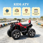 12V Red Kids Ride-On ATV, Music Headlights, for 37-60 Months Toddlers - Image 7