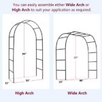 7'8" H x 4'5" W Metal Garden Arch Trellis,Adjustable Arbor Trellis for Garden Climbing Plants Support - Image 9