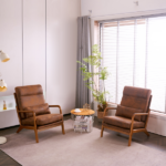 Same Code 28822889 High Back Solid Wood Armrest Backrest Iron Frame Bronzing Cloth Indoor Leisure Chair Orange - Image 24