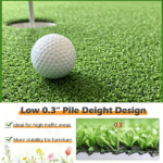 10 x 6.5 ft Green PP Artificial Turf Roll 0.3 " , Weather & Fade Resistant Low Grass Carpet for Pets, Kids Playground, Balcony and Commercial Use - Image 7