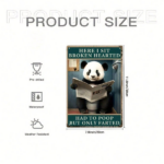 CIFbuy Funny Panda Here I Sit Broken Hearted Tin Sign 8x12 Inch Vintage Metal Wall Art, Sign 8x12 Inch Vintage Metal Wall Art, Unframed Plaque Decor For Bathroom Home Sit BrokeikTok, Sit BrokeikTok, Self-2 ckup Logiopme - Image 2