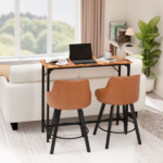 43-Inch Bar Table (Brown) - 209 lbs Capacity Pub Height Table with Durable MDF Top & Metal Frame, Ideal for Kitchen/Bar Counte - Image 5
