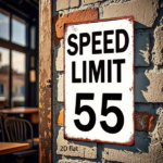 CIFbuy Vintage Metal Speed Limit 55 Sign 8x12 Inch, Rustic Iron Wall Art Retro Classic Sturdy Wall-Mounted Decor 1PC 2D Flat Home Garag TikTok, TikTok, arag Self-pickup Logiopics - Image 5