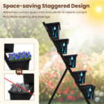 Vertical 5-Tier Raised Garden Bed with Wheels & Removable Planter Boxes for Patio Balcony - Image 5