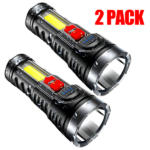 2 Pack USB Rechargeable LED Flashlight 4-Modes Camping Hiking Torch Work Light (US Logistics For USPS/DHL/Fedex/UPS. No designated logistics accepted TK/TMEU only For self-pickup - Image 9