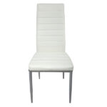 4pcs backrest cushion horizontal sewing decoration PU leather dining chair round tube white cushion gray leg N201 Replace encoding 13029116 - Image 6