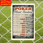 CIFbuy Poker Hand Ranking Metal Sign 7.87x11.81 Inch, Waterproof" Rustproof 2D Flat Wall Decor Plaque, Decor Plaque, Indoor Outdoor Hanging Game Room InchikTok, InchikTok, t Self-pickup Logiopics