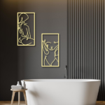 CIFbuy 4 Pcs Metal Wall Art Decor Minimalist Abstract Woman Wall Art Line Drawing metal line art Home Hanging Art Decor for Bedroom Kitchen Bathroom Living Room(Modern,Gold) (TikTok, temu pick-up service) - Image 4