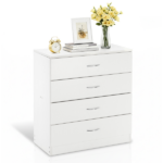 MDF Wood Simple 4-Drawer Dresser White - Image 16
