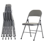Same Code 31709558 6pcs Elegant Foldable Iron & PVC Chairs for Convention & Exhibition Gray - Image 7