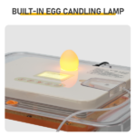 56H 56-Egg Incubator 110V 85W, Fully Automatic Turner, Upgraded LED Candler, Auto Temp & Humidity Control (Fahrenheit Display), ABS+PET Orange-White Body Clear Lid, Multi-Function Strip Egg Tray (US Plug) - Image 8