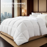 White all-season comforter, plus size, checkered quilting, suitable for luxury hotel bedrooms and guesthouses, soft and skin-friendly comforter insert, suitable for all seasons, simple bohemian style, perfect Christmas gift. - Image 3