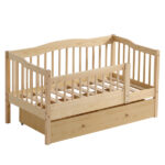 Vertical Fence Wood Painted Pine Toddler Bed with Bottom Drawer and Side Car Bed - Image 32