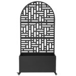 Metal Garden Bed with Trellis, 70 Inch Height Metal Planter Box with Trellis, Garden Box for Climbing Plants Vegetable, Metal Garden Bed with Drainage Holes - Image 2