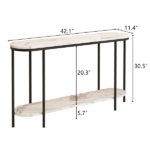 Same Code 40085878 Console Table 2 Tier Narrow Entryway Table with Storage Shelves Faux Marble Narrow Table for Living Bedroom Hallway Office Easy Assembly, Black & White - Image 5
