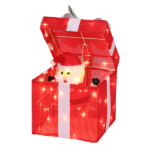 12in Motorized Pop-up Gift Box with Santa, Outdoor Christmas Decorations with Motor & 60 LED Lights, for Xmas Outdoor Holiday Indoor Decor Lighted Holiday Displays - Image 4
