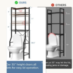Over Toilet Bathroom Organizer, 4-Tier Adjustable Storage Rack, Space-Saving Shelf for Tight Areas, Brown (Shipment from Walmart) - Image 3