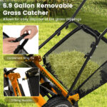 14 Inch Push Lawn Mower with Grass Catcher Bag -Orange - Image 4