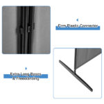 6FT 4-Fold 160g Polyester Cloth Plastic Foot Carbon Steel Frame Foldable Screen Gray - Image 7