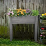 Grey Bed with Legs, Elevated Wooden Planter Box for Outdoor Plants Flowers Fruits Vegetable Herb Growing(31"x31"x16") (Shipment from Walmart) - Image 5
