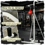 2-in-1 Heavy Duty Punching Bag Stand: Adjustable Height Freestanding Rack with Weighted Base & Speed Bag for Home Gym Training - Image 6