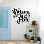 CIFbuy Alluring Metal "Welcome To Our Home" Wall Sign: Charming Wall Decoration Pendant. The Inviting Welcome Sign Is a Delightful Part of Home Decor, Creati(TikTok/temu self-pickup orders) - Image 3