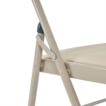 4pcs Elegant Foldable Iron & PVC Chairs for Convention & Exhibition Light Brown - Image 11