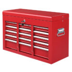 Steel maintenance tool cart cabinet 5 drawers with lock 330lb red - Image 4