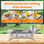 Foldable Charcoal BBQ Grill Stainless Steel Grill Net Easy Setup Portable Tabletop Barbecue Grill for Camping Picnic Outdoor Party Backyard - Image 4