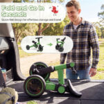 5-In-1 Foldable Toddler Tricycle, Adjustable Handlebar & Ergonomic Seat with Removable Pedals - Green - Image 6