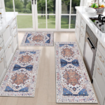 Boho Kitchen Rug Sets 3 Piece with Runner Non Slip Kitchen Rugs and Mats Washable Kitchen Mats for Floor Thick Kitchen Floor Mat Carpet Runner Rugs for Hallway Laundry Holiday Decor - Image 8