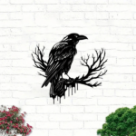 CIFbuy Gothic Black Metal Crow Wall Art Vintage Industrial Bird Silhouette Wall Decor TikTok, temu pick-up service - Image 7