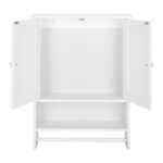65 x 48.7 x 14.6cm Wall Hanging Cabinet with Two Doors Wall Washer Storage Cabinet - Image 5