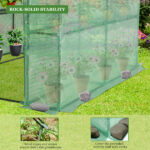 143x143x195cm Black Iron Pipe Steeple With 8 Pieces Grid Flower Stand With Zipper Rolling Door PE Cloth Greenhouse SAME AS 54690859 - Image 6