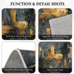 Three-piece kitchen rug set, non-slip and washable, abstract pattern kitchen hallway rug, soft and comfortable, suitable for sinks, floors, entrances, hallways and bathrooms. - Image 5