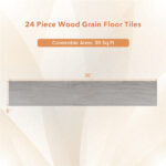 48-Pack Wood Look Vinyl Plank Flooring, 36 Sq.Ft Waterproof PVC Floor Tiles for Home- Gray - Image 4