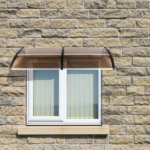 Same Code 82632470 80*38in Household Application Door & Window Rain Cover Eaves Brown Board & Black Holder - Image 19