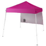 6x6ft Pop Up Canopy Tent, Outdoor Tent Canopy Foldable Portable Canopies for Camping, Patio, Easy Up Gazebo Canopy with Carry Bag Slant Legs pink - Image 2