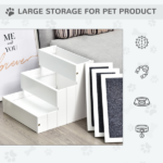 Wooden Carpeted Non Slip Pet Stairs Ramp - Image 5