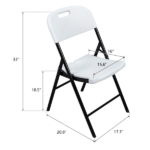 4pcs 47*54*84cm Garden Plastic Folding Chair White - Image 2