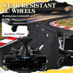 Black 12V Electric Drift Go Kart: Kids Ride On Vehicle with Soft Start, Music Function & Colorful Lights - Image 5