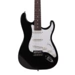 Rosewood Fingerboard Electric Guitar Black w/ White - Image 4